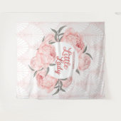 Welkom Kleine Dame Blush Roze Pioen Wandkleed (Voorkant (horizontaal))