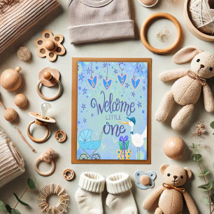Welkom Kleine Een Baby Jongen Whimsical Leuk Kaart