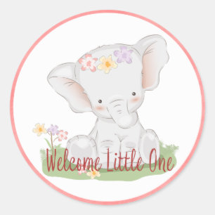 Welkom Kleine Een Baby Olifant Ronde Sticker