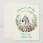 Welkom, kleine één geboortekaartje / Baby shower Kaart (Voorkant / Achterkant)