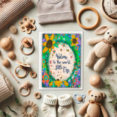 Welkom kleine een grillige bloemen schattige unise kaart