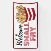 Welkom, kleine france, nieuwe babyschoenen spandoek (Verticaal)