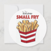 Welkom Kleine Frites Nieuwe Baby Borrel Kaart (Voorkant)