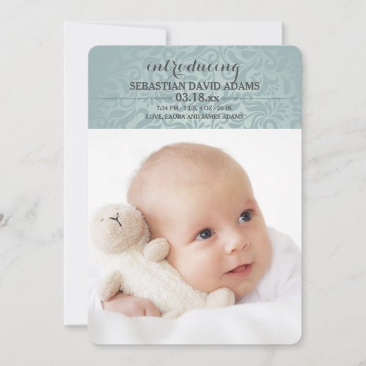 Welkom Kleine Liefde Foto Geboorteaankondiging Aankondiging (Voorkant)