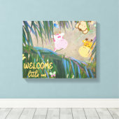 Welkom kleine Oerwoud Thema Nursery Art Canvas Afdruk (Insitu (Houten vloer))