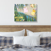 Welkom kleine Oerwoud Thema Nursery Art Canvas Afdruk (Insitu (Slaapkamer))