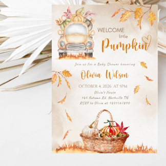 Welkom Kleine Pompoen Baby Shower Feest Kaart