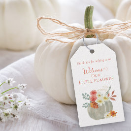 Welkom Kleine Pompoen Watercolor Baby Shower Cadeaulabel