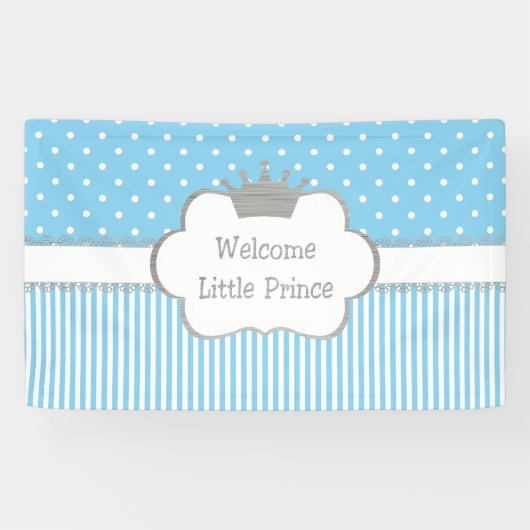 Welkom, kleine Prins banner - Baby shower (Horizontaal)