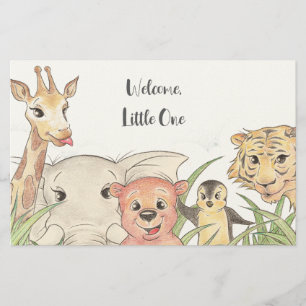Welkom Kleine Safari Baby Felicitaties Briefpapier