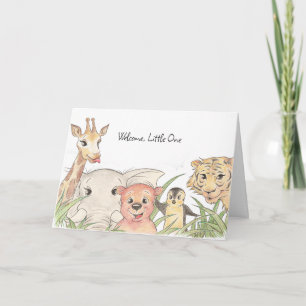 Welkom Kleine Safari Baby Felicitaties Kaart