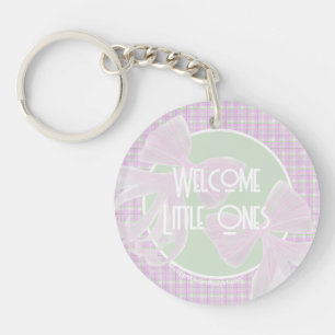 Welkom kleine schatten-Roos Roze Coquette strikken Sleutelhanger