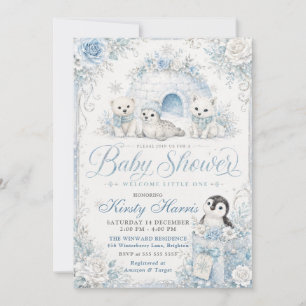 Welkom Kleine Winter Baby Shower Kaart