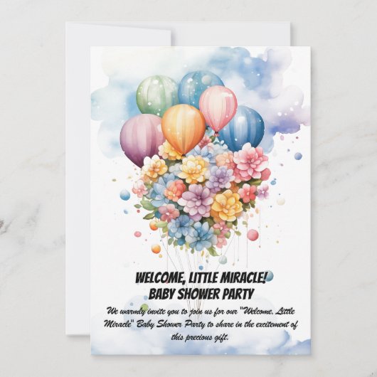 Welkom, kleine wonder! - Baby shower Party Invit Kaart (Voorkant)