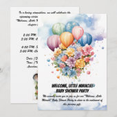 Welkom, kleine wonder! - Baby shower Party Invit Kaart (Voorkant / Achterkant)