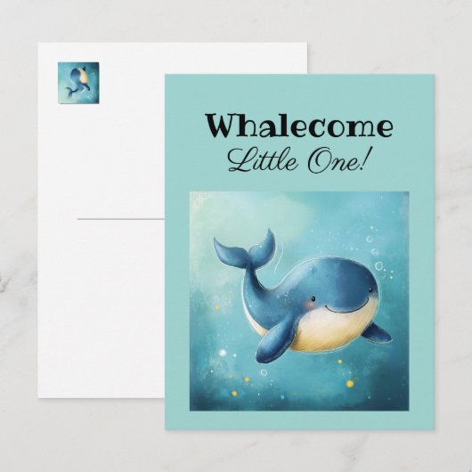 Welkom kleintje, nieuwe baby Kaart, felicitaties,  Briefkaart (Voorkant / Achterkant)