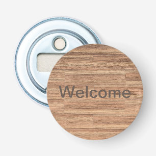 Welkom kleur hout kunst button flesopener