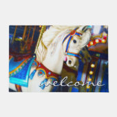 Welkom, kleurrijke Carnival Carousel Horse Foto Deurmat (Voorkant)
