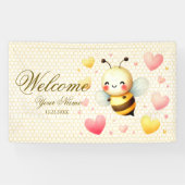 Welkom Kleurrijke Happy Little Honey Bee Party Spandoek (Horizontaal)
