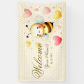 Welkom Kleurrijke Happy Little Honey Bee Party Spandoek (Verticaal)
