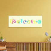 Welkom, kleurrijke Pastels Word Art Canvas Afdrukk (Insitu (Woonkamer))