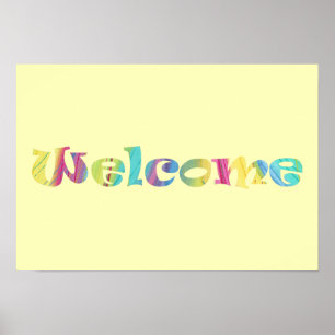 Welkom Kleurrijke Pastels Word Art Poster