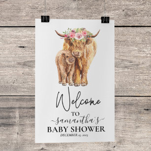 Welkom Koe Calf Baby shower Poster