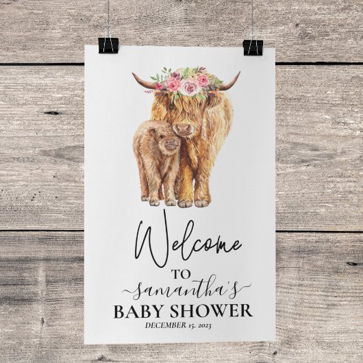 Welkom Koe Calf Baby shower Poster