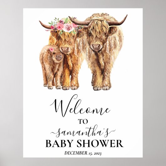 Welkom Koe Couples Baby shower Poster (Voorkant)