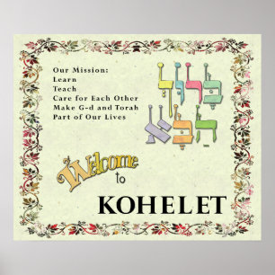Welkom Kohelet ~ Zie Aangepaste versie Poster