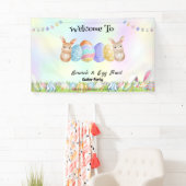 Welkom konijnenjacht ei Happy Easter flower Party Spandoek (Insitu)