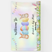 Welkom konijnenjacht ei Happy Easter flower Party Spandoek (Verticaal)