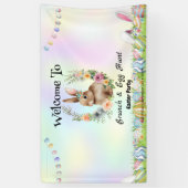 Welkom konijnenjacht ei Happy Easter flower Party Spandoek (Verticaal)