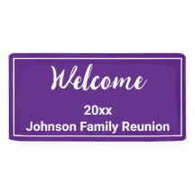 Welkom Koninklijke Paarse en Witte Naam Familiereü