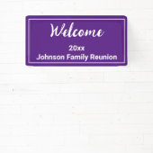 Welkom Koninklijke Paarse en Witte Naam Familiereü Spandoek (Insitu)