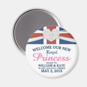 Welkom Koninklijke Prinses - William & Kate Baby Magneet (Voorkant / Achterkant)