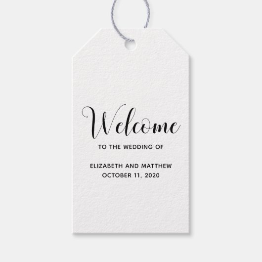 Welkom kraft cadeau label. Rustieke moderne bruilo Cadeaulabel (Voorkant)