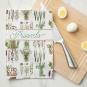 Welkom Kruiden en Theepotten Keuken Schotel Handdo Theedoek (Quarter Fold)