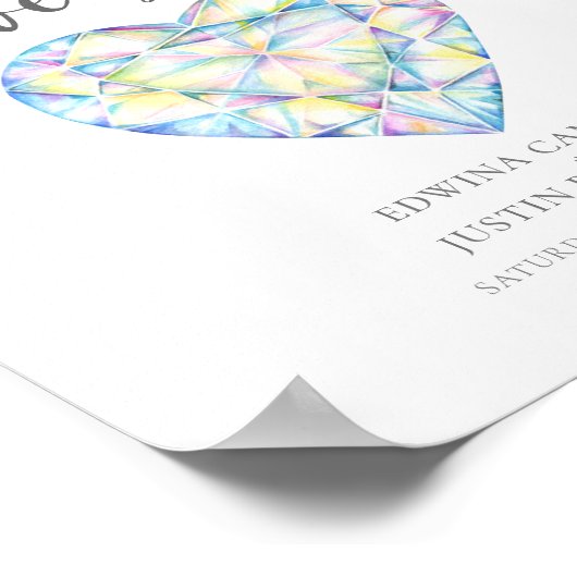 Welkom Laat de waterverf van de sparkle diamanthar Poster (Hoek)