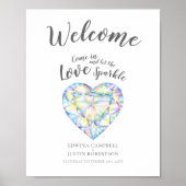 Welkom Laat de waterverf van de sparkle diamanthar Poster (Voorkant)