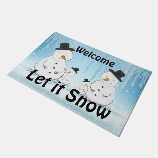 Welkom Laat sneeuwsneeuwmannen Deurmat (Schuin)