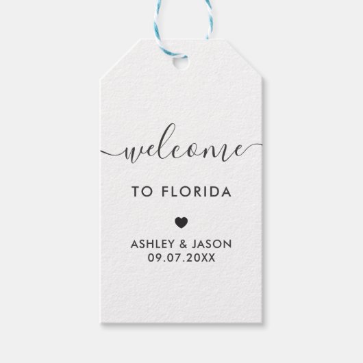 Welkom Label, bruiloft Welkomstcadeau Labels, Kraf Cadeaulabel (Voorkant)