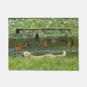 Welkom labrador Retriever zwemmen Deurmat (Voorkant)