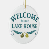 Welkom Lake House Keramisch Ornament (Rechts)