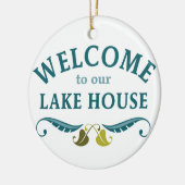 Welkom Lake House Keramisch Ornament (Links)