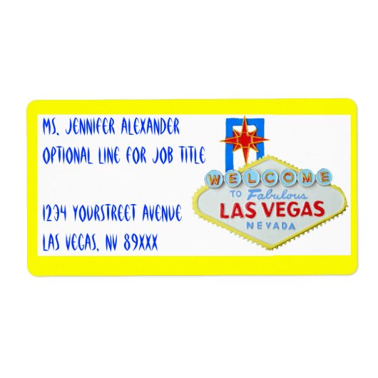 Welkom Las Vegas Etiket (Voorkant)