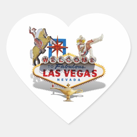 Welkom Las Vegas Hart Sticker (Voorkant)