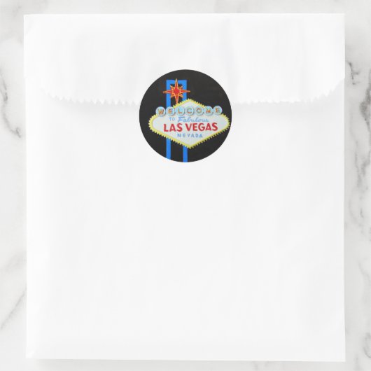 Welkom Las Vegas Ronde Sticker (Tas)
