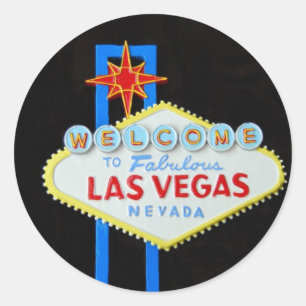 Welkom Las Vegas Ronde Sticker