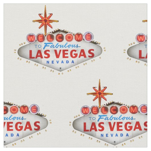 Welkom Las Vegas Sign Fabric Stof (Close Up)
